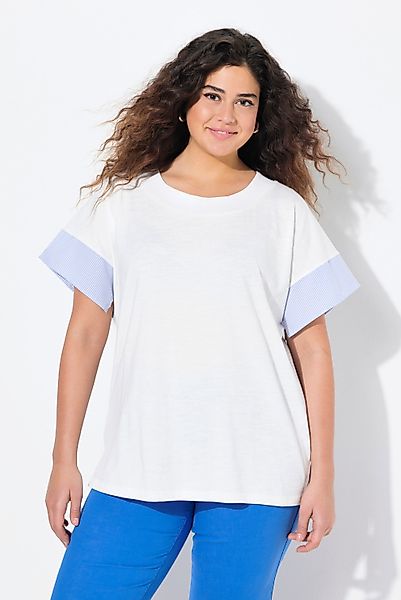 Ulla Popken T-Shirt T-Shirt Streifen Oversized günstig online kaufen
