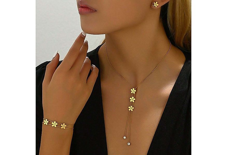 trends for living Schmuckset Armband in Blumenform, schlichte Schlüsselbein günstig online kaufen