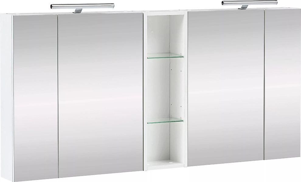 Schildmeyer Spiegelschrank "Basic", Breite 141,6 cm, 4-türig, 2x LED-Beleuc günstig online kaufen