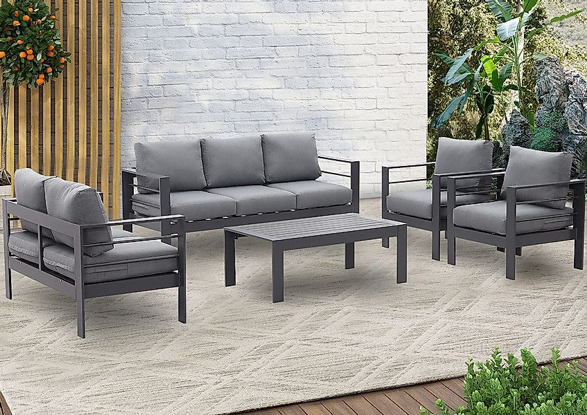 MeXo Gartenlounge-Set Terrassenmöbel Set 6-7 Personen günstig online kaufen