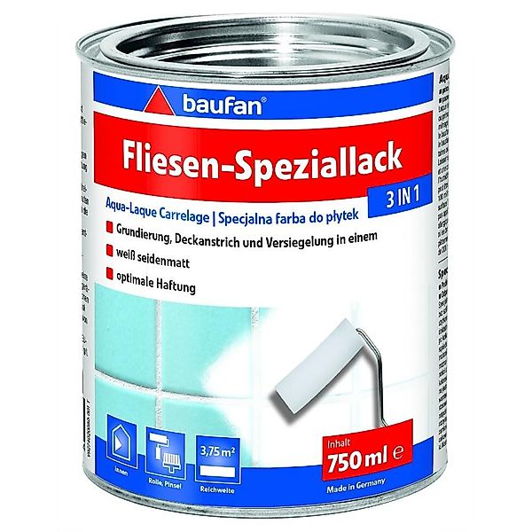 baufan® Fliesenlack Fliesen Speziallack 3in1 750ml günstig online kaufen
