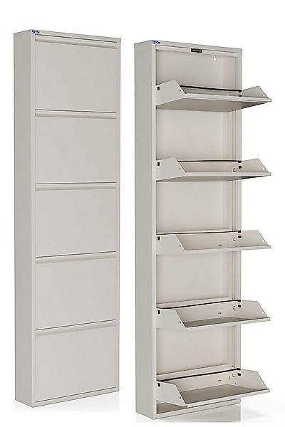 Kaufexpress GmbH Schuhschrank Metall-Schuhregal mit 5 Klappen – schmal, pla günstig online kaufen