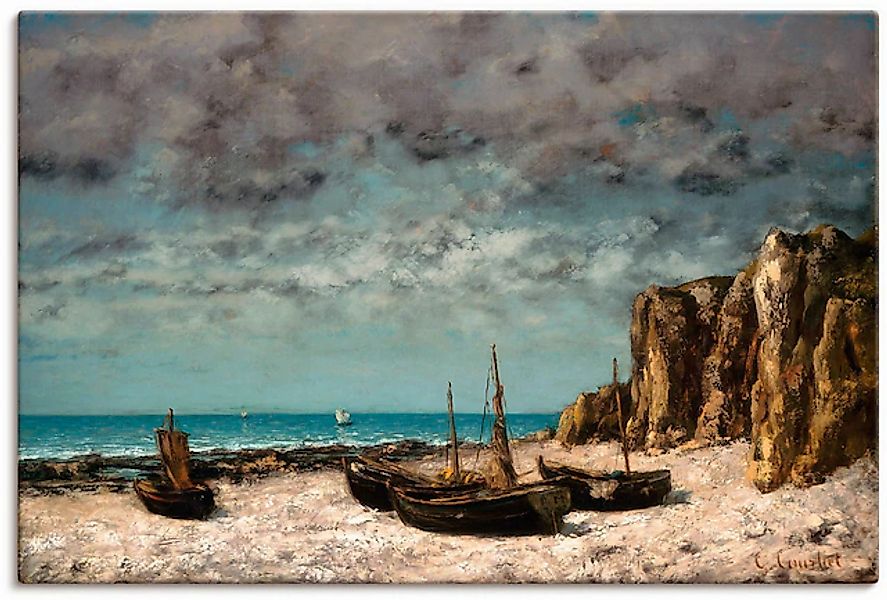 Artland Wandbild »Boote am Strand von Etretat. Um 1872/75« Bilder von Boote günstig online kaufen