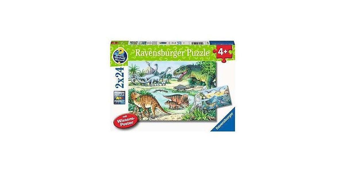 Ravensburger Puzzle Kinderpuzzle 2x24 Teile - Wieso? Weshalb? Warum? Saurie günstig online kaufen