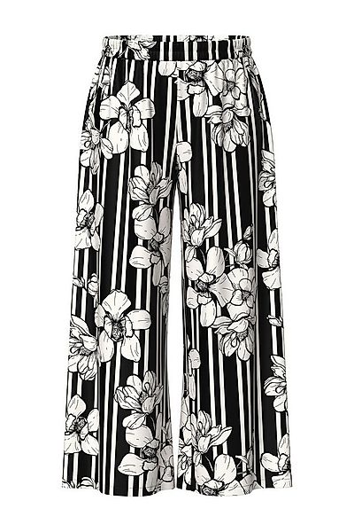 Ulla Popken Funktionshose Palazzohose Blumenstreifen weites Bein günstig online kaufen
