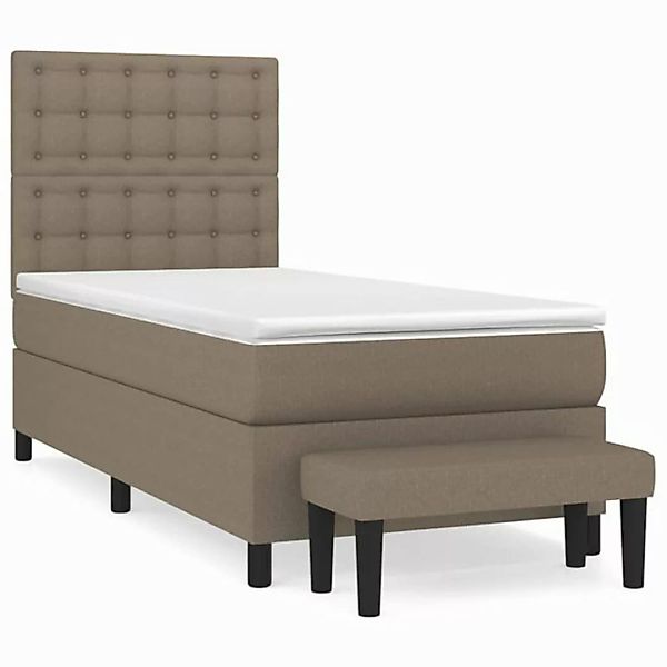 vidaXL Boxspringbett Boxspringbett mit Matratze Taupe 100x200 cm Stoff Bett günstig online kaufen