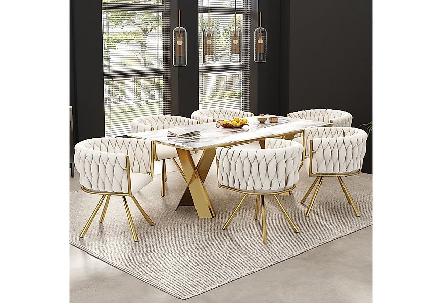 OKWISH Esszimmerstuhl 360°-Drehfunktion (Polsterstuhl, Wohnzimmerstuhl, Küc günstig online kaufen