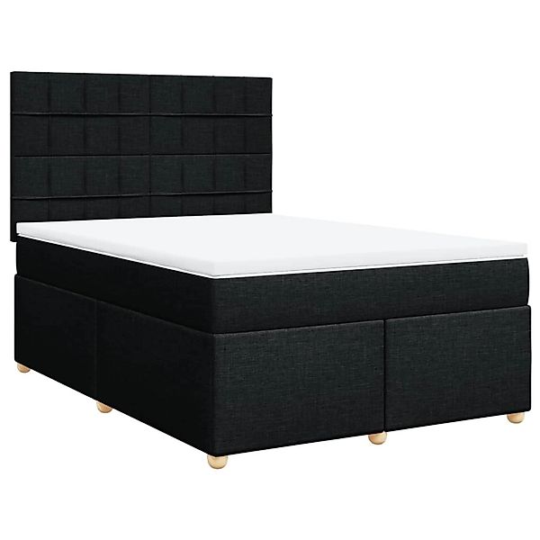 vidaXL Boxspringbett mit Matratze Schwarz 140x200 cm Stoff 3291305 günstig online kaufen