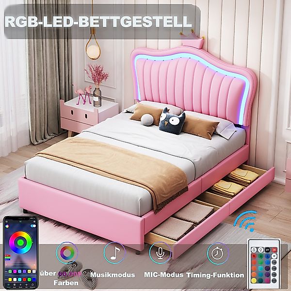 STILVORA Kinderbett 90x200 Polsterbet mit Matratze,Jugendbett günstig online kaufen