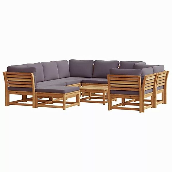 vidaXL Sofaelement 10-tlg. Garten-Lounge-Set mit Kissen Massivholz (1 St) günstig online kaufen