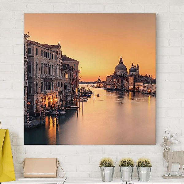 Leinwandbild - Quadrat Goldenes Venedig günstig online kaufen