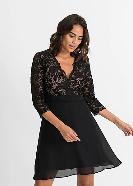 bonprix Midikleid 1 tlg. tlg. festlicher Stil, aus Polyester, mit Spitze un günstig online kaufen