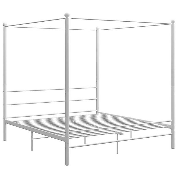 furnicato Bettgestell Himmelbett Weiß Metall 180x200 günstig online kaufen