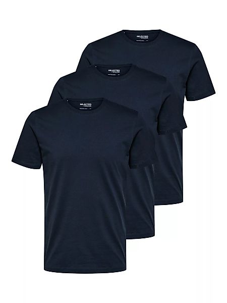 Selected Homme Herren Rundhals T-Shirt SLHAXEL - 3er Pack - Regular Fit günstig online kaufen