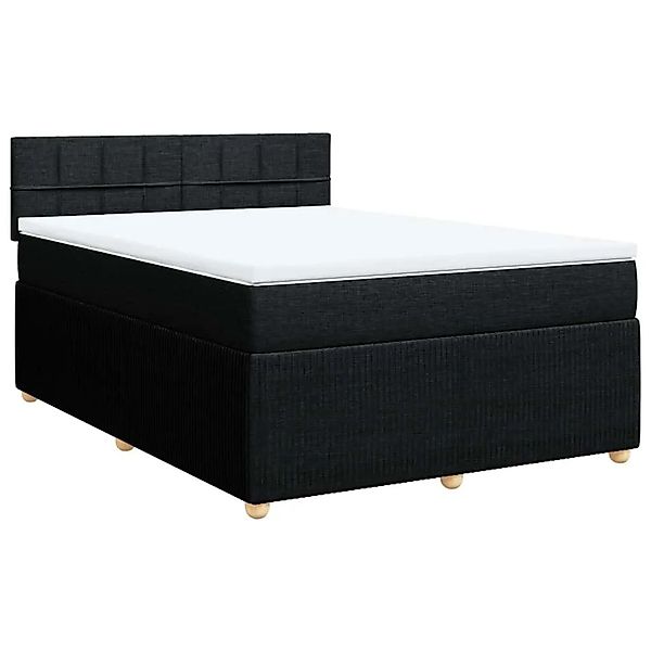 vidaXL Boxspringbett mit Matratze Schwarz 160x200 cm Stoff 3287509 günstig online kaufen