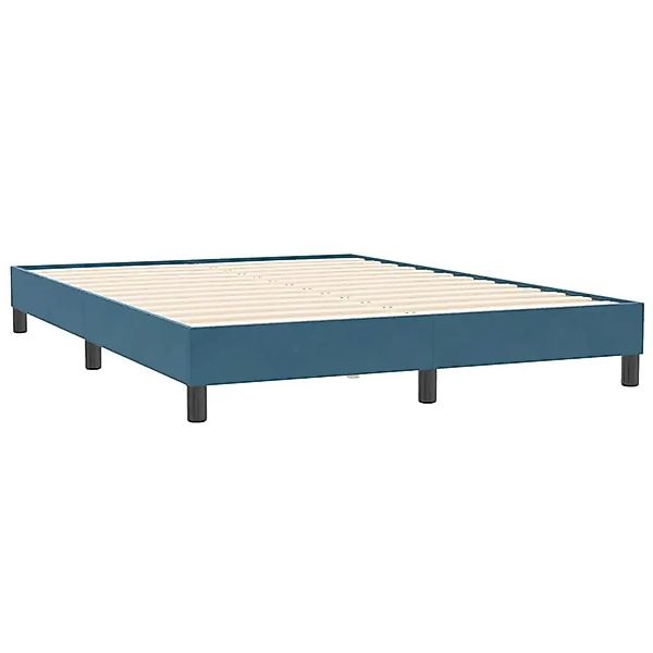 vidaXL Bettgestell Ohne Matratze Dunkelblau 140x210 cm Samt 4101359 günstig online kaufen
