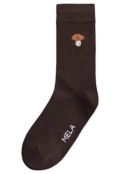 MELA Socken Unisex Gerippte Socken Stickerei günstig online kaufen
