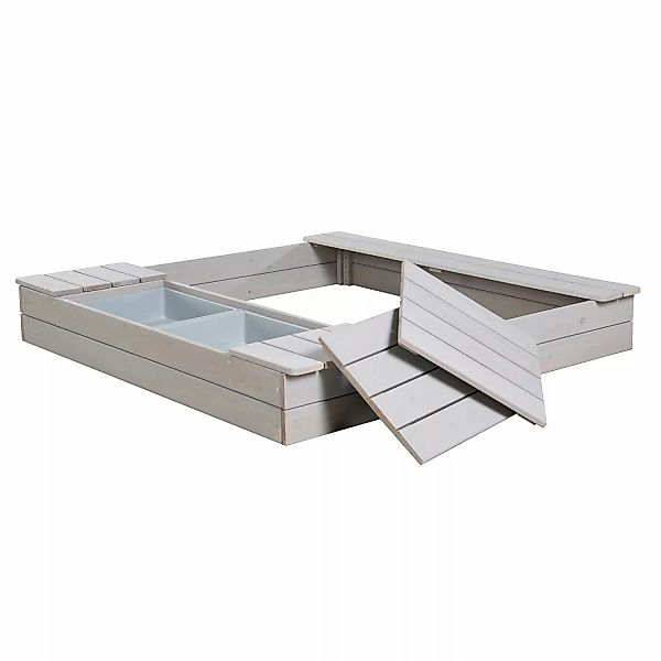 roba Sandkasten Outdoor + in Grau mit Spielwannen und Abdeckungen günstig online kaufen