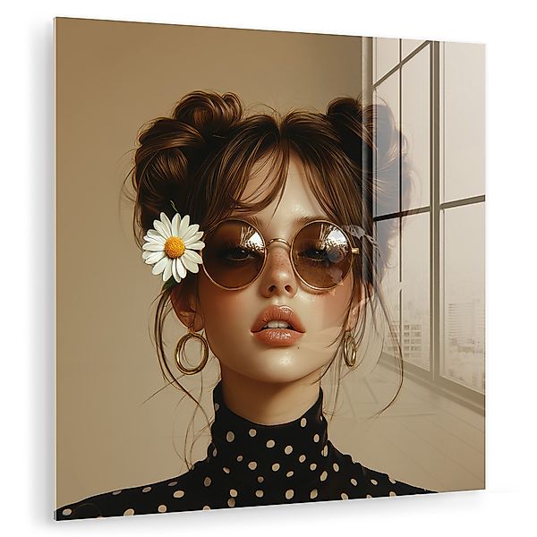 MuchoWow Acrylglasbild Frau - Beige - günstig online kaufen