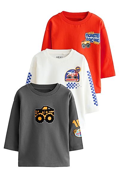 Next Langarmshirt 3er-Pack T-Shirts mit Grafik-Print günstig online kaufen