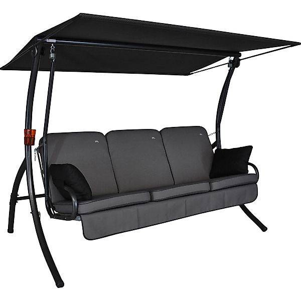 Angerer Hollywoodschaukel Primero Style 3-Sitzer mit Liegefunktion Grau günstig online kaufen