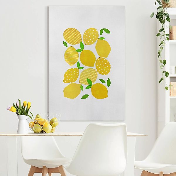Leinwandbild Zitronen mit Punkten günstig online kaufen