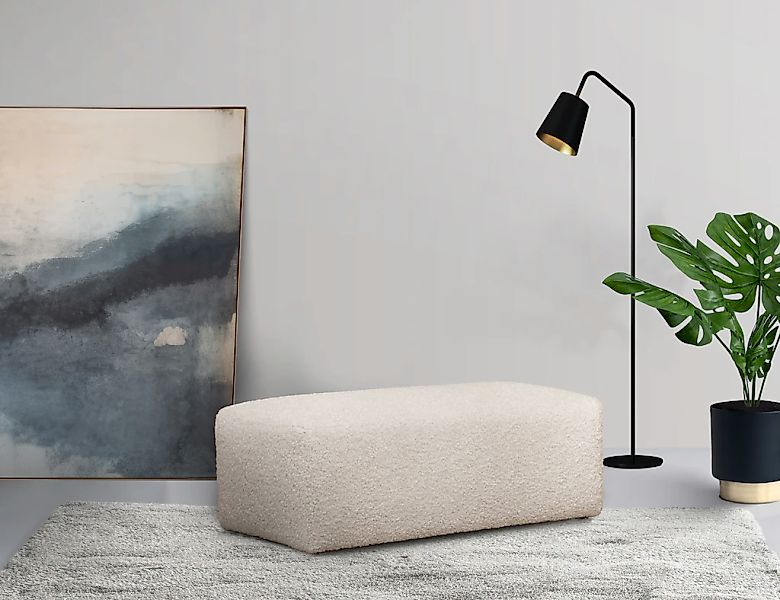 LeGer Home by Lena Gercke Polsterhocker "YANI Sitzhocker mit Wellenunterfed günstig online kaufen
