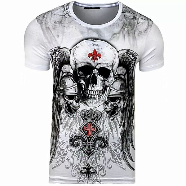 Baxboy T-Shirt Baxboy T-Shirt mit stylischem Totenkopf-Print mit Strassstei günstig online kaufen
