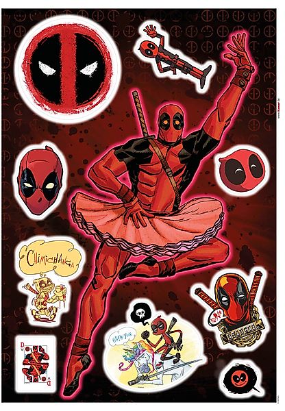 Komar Wandtattoo Deadpool Derppool Disney Deadpool Derppool B/L: ca. 50x70 günstig online kaufen