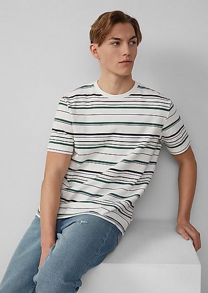 QS Kurzarmshirt T-Shirt mit Streifen aus schwerem Jersey günstig online kaufen