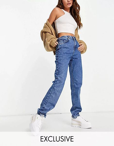 Reclaimed Vintage Inspired – 81' – Jeans aus Bio-Baumwolle in Mittelblau mi günstig online kaufen