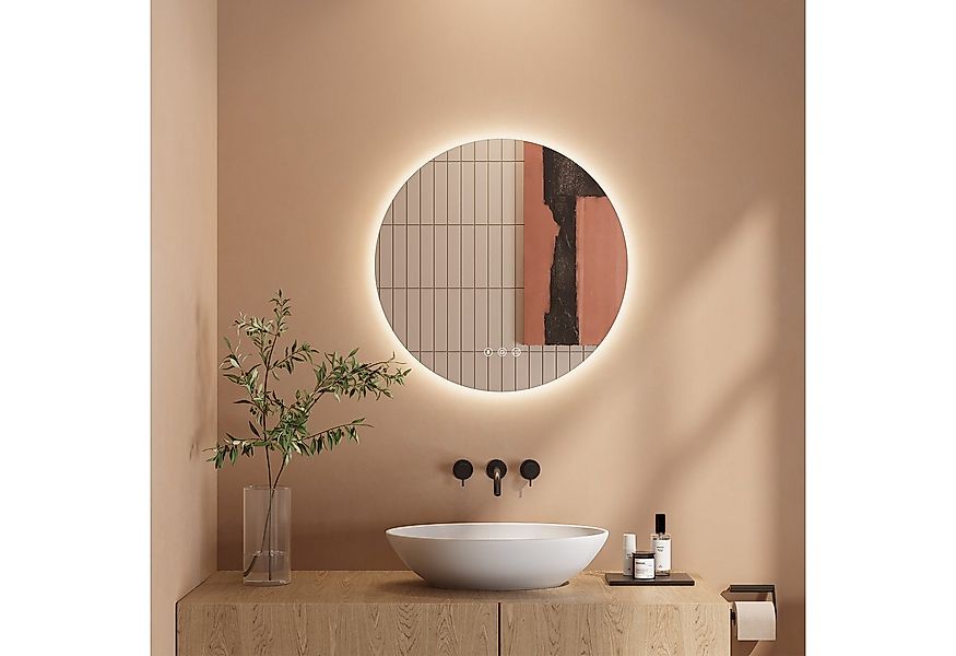 Dripex Badspiegel LED Wandspiegel Badezimmerspiegel mit Beleuchtung, Rund/R günstig online kaufen