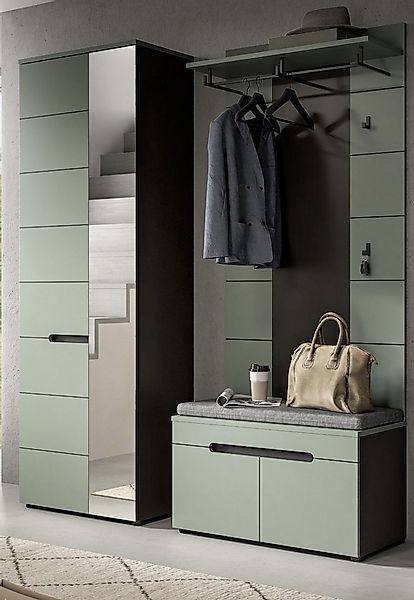 Inn.Furn Garderoben-Set Cooper, (Flurgarderobe in Salbei Grün und Basalt Gr günstig online kaufen