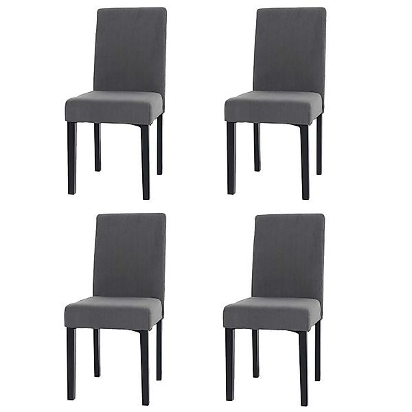 MCW Esszimmerstuhl Littau Cord 4er-Set Dunkelgrau Dunkle Beine günstig online kaufen
