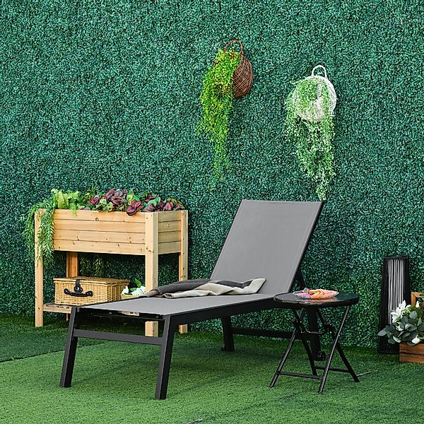 Outsunny Sonnenliege Gartenliege Aluminium grau 5-stufige Rückenlehne 169 x günstig online kaufen