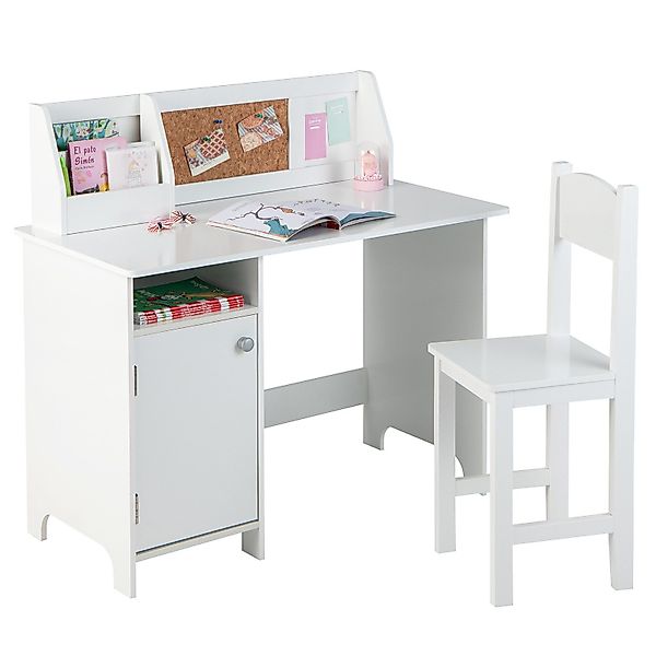 COSTWAY Kinderschreibtisch mit Stuhl Set, Holz, günstig online kaufen