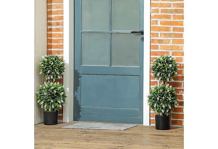 Kunstpflanze 70 cm, mit 2 Kugel Lavendel, HOMCOM, Höhe 70 cm, für Wohnzimme günstig online kaufen