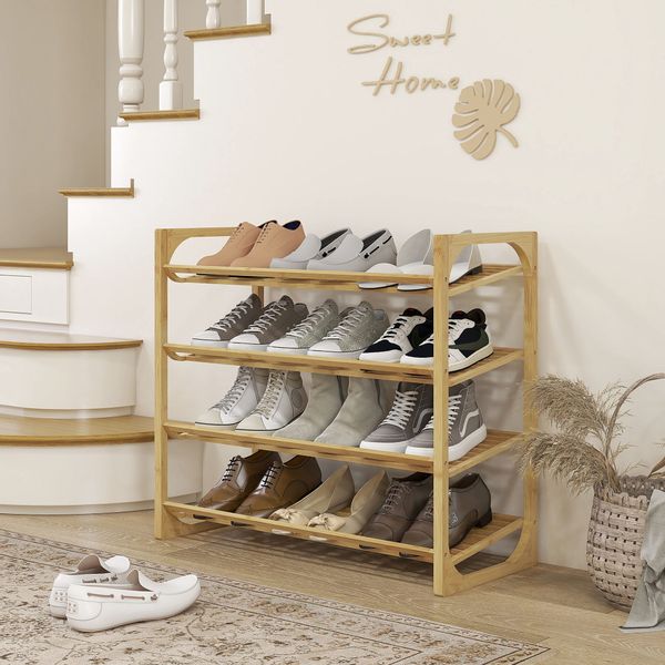 HOMCOM Schuhregal aus Bambus, für 12 günstig online kaufen