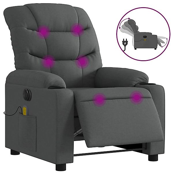 vidaXL Sessel Massagesessel Elektrisch Dunkelgrau Stoff günstig online kaufen