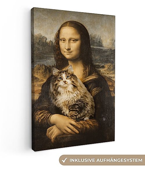 OneMillionCanvasses® Leinwandbild Mona Lisa - Katze günstig online kaufen