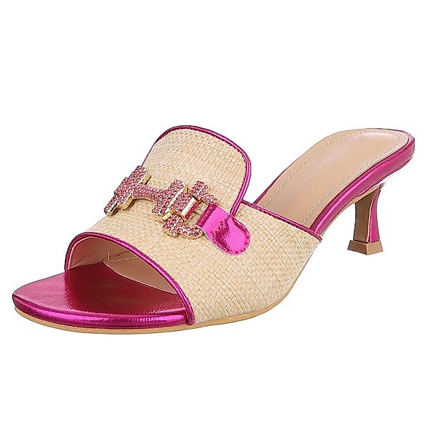Ital-Design Elegante Peeptoe-Pantoletten mit Absatz für günstig online kaufen