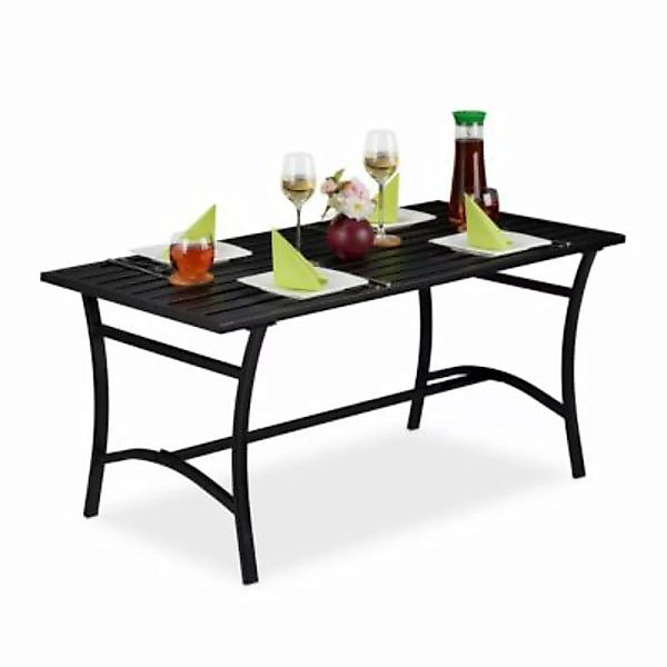 relaxdays Gartentisch rechteckig schwarz günstig online kaufen