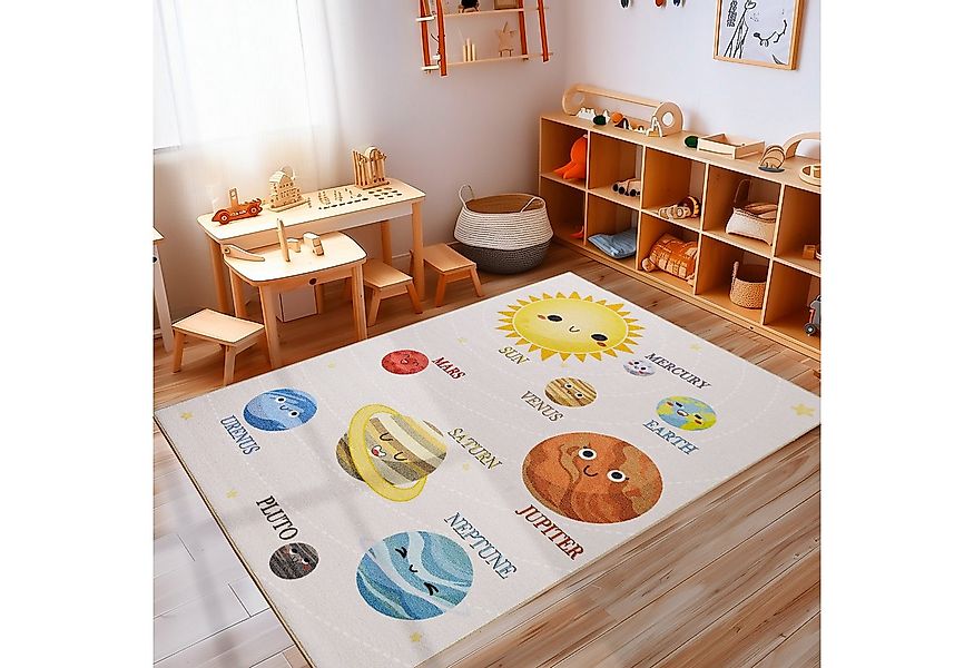 Carpettex Kinderteppich Planeten Design, Rechteckig, Höhe: 7 mm, Jungen-Mäd günstig online kaufen