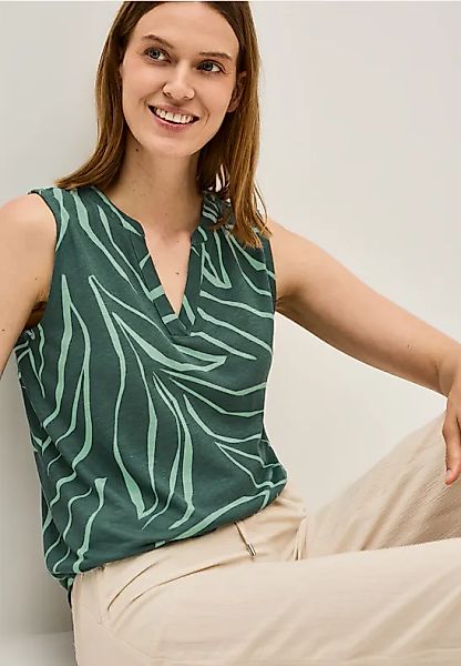 Gemustertes Split Neck Top günstig online kaufen