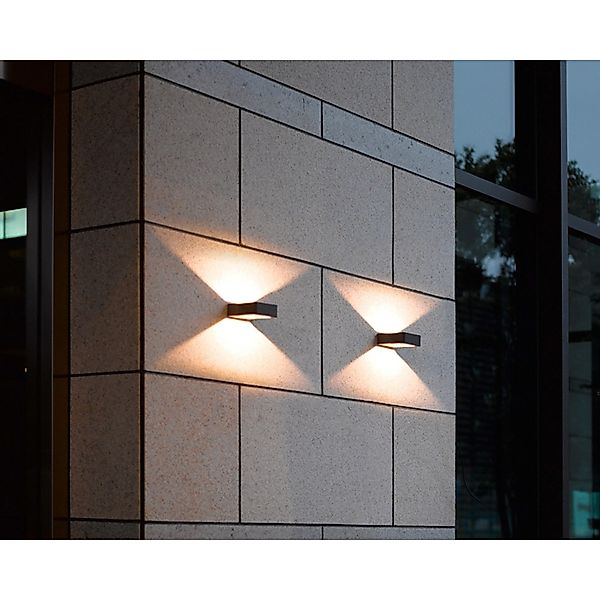 LED-Außenwandlampe RENO, anthrazit, Breite 12 cm Metall IP54 günstig online kaufen