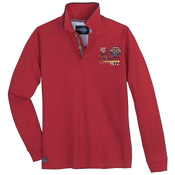redfield Langarm-Poloshirt Redfield Übergrößen Langarm-Poloshirt rot günstig online kaufen