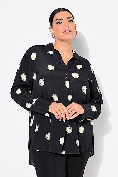 Ulla Popken Longbluse Tunika Tupfen Zierfalte günstig online kaufen