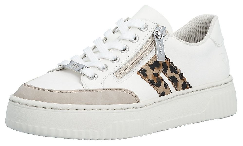 Rieker Plateausneaker Halbschuh, Schnürschuh, Casual-Sneaker mit leo-Besatz günstig online kaufen