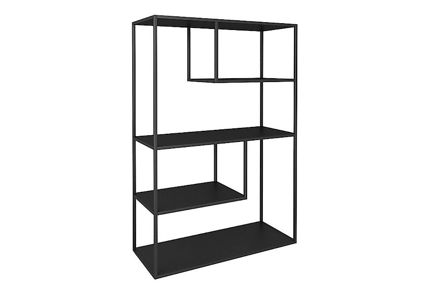 en.casa Standregal, »Sievi« Stahl 126 x 85 x 35 cm Schwarz, matt günstig online kaufen