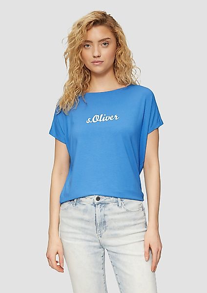 s.Oliver Kurzarmshirt Fließendes Jersey-Shirt mit Artwork günstig online kaufen
